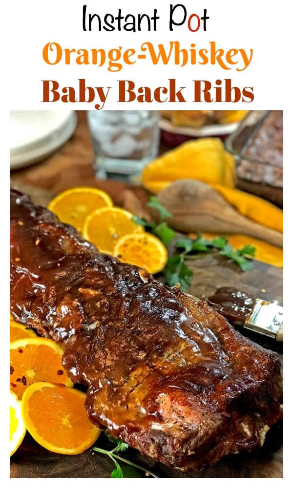 These Instant Pot Ribs are pressured cooked in a combination of orange juice and whiskey, then slathered in a doctored up version of your favorite barbecue sauce and finally finished off in the oven to caramelized perfection. Make this fast and flavorful family meal today!