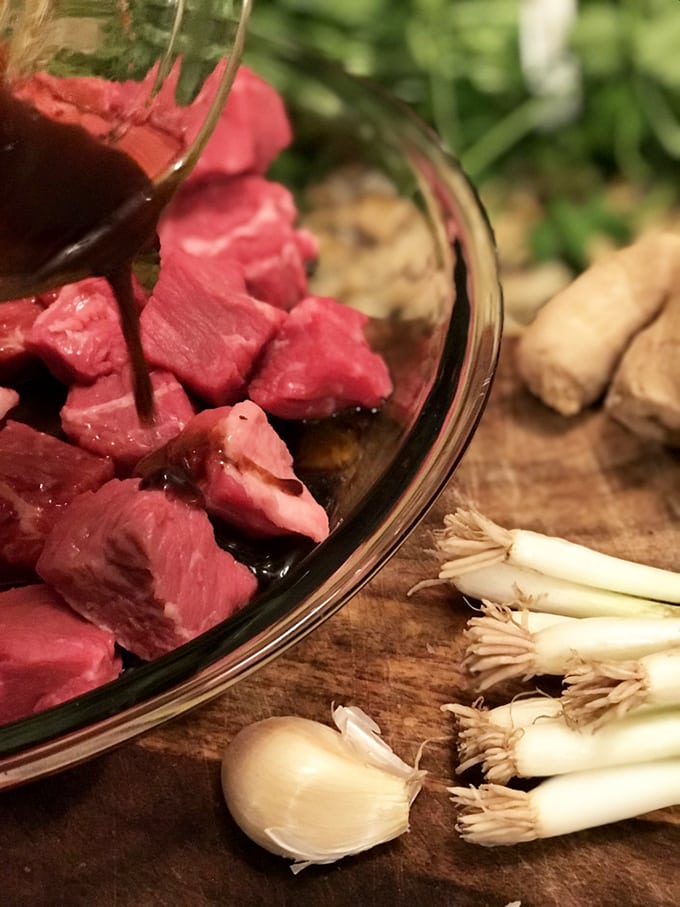 Marinating meat for instant pot beef stew