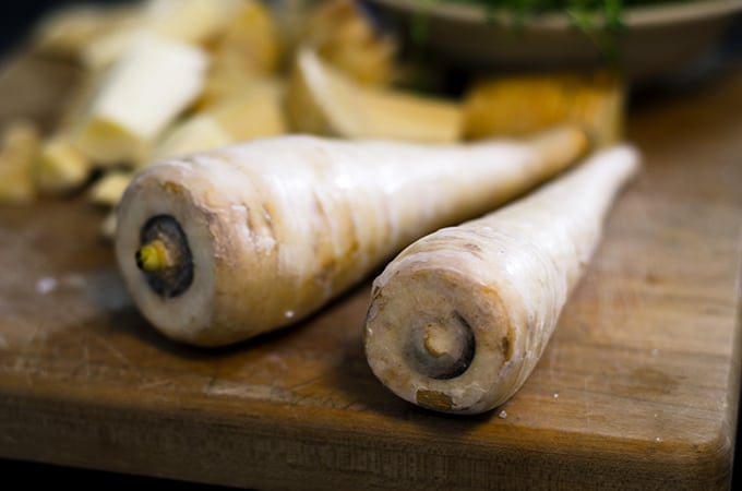 Preparing Creamed Spinach and Parsnips side dish recipe