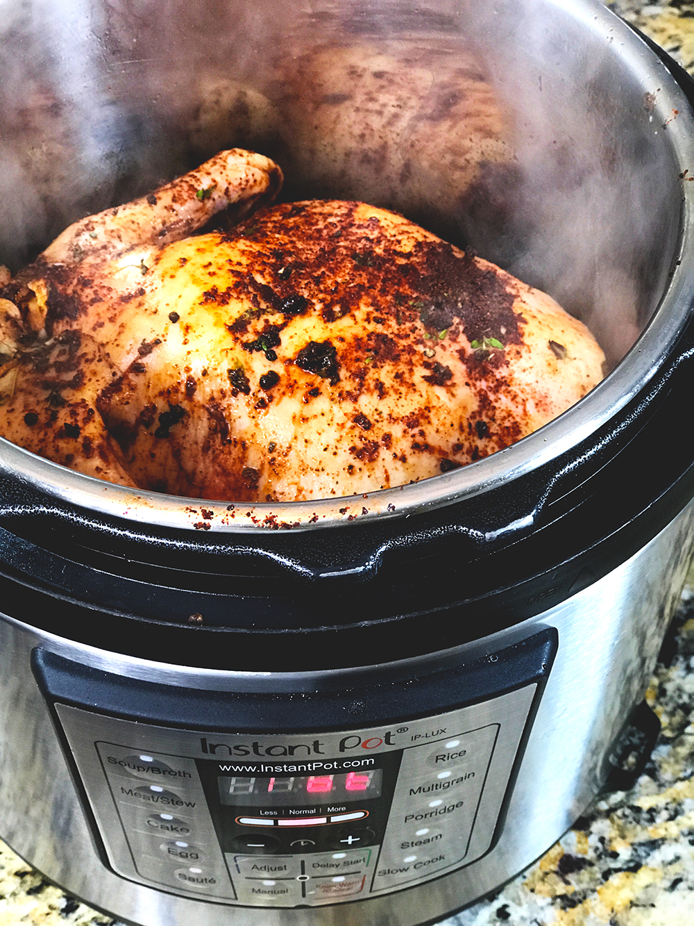 Pressure cooker (Instant Pot) whole chicken - Berry&Maple